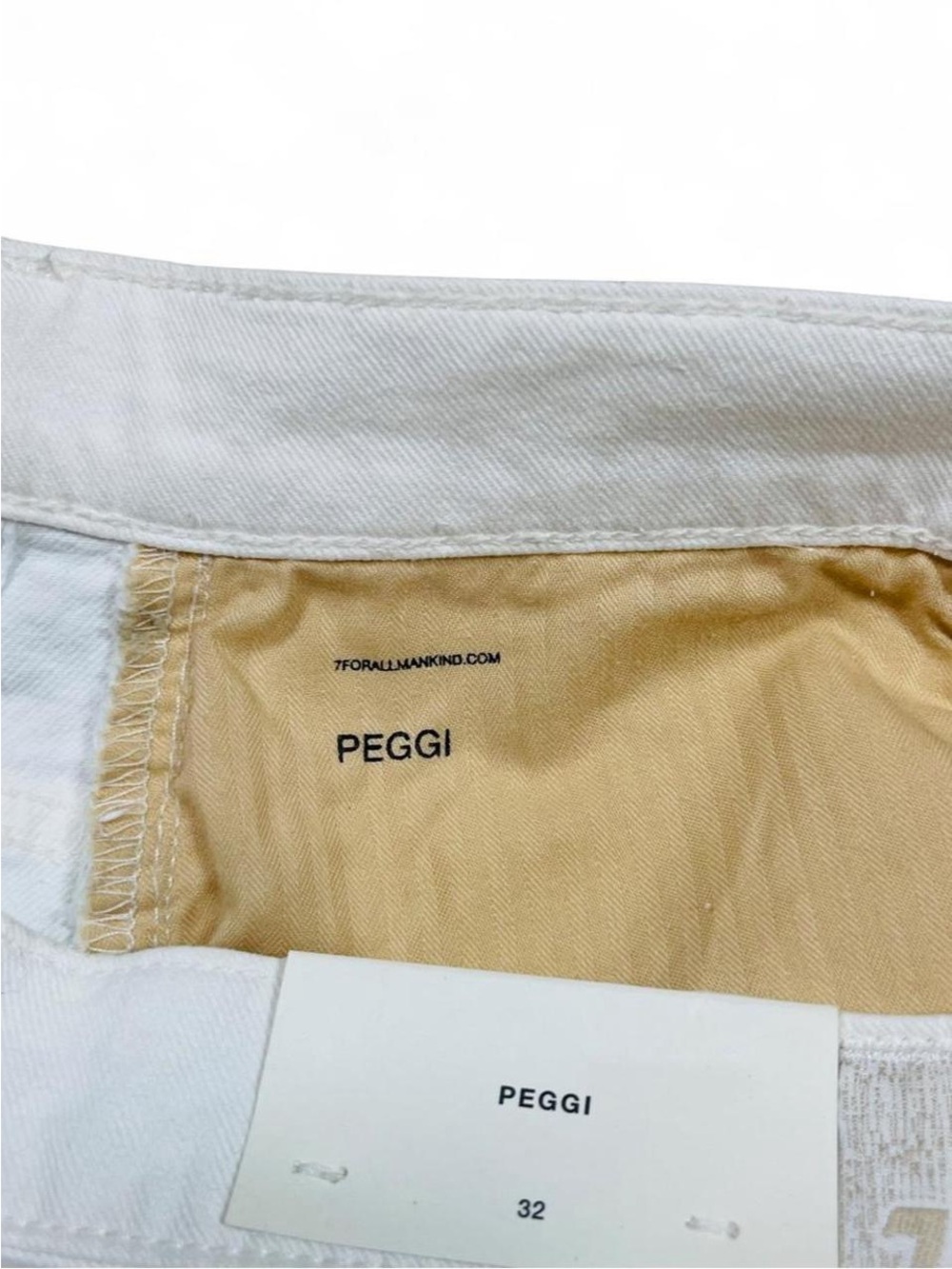NWT! 7 For All Mankind Peggi White Jeans Women’s Size 32 L30 High Rise Taper - Picture 8 of 12